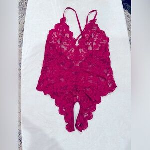 Sexy red lace Teddy - L